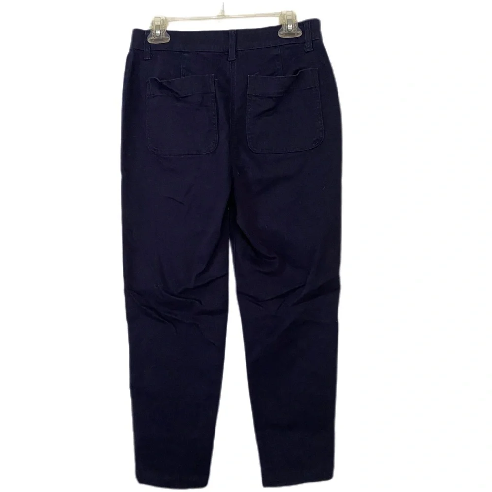 Croft & Barrow Utility Pants Tapered Leg Midrise Navy Stretch Waist Size 6 - Picture 3 of 13